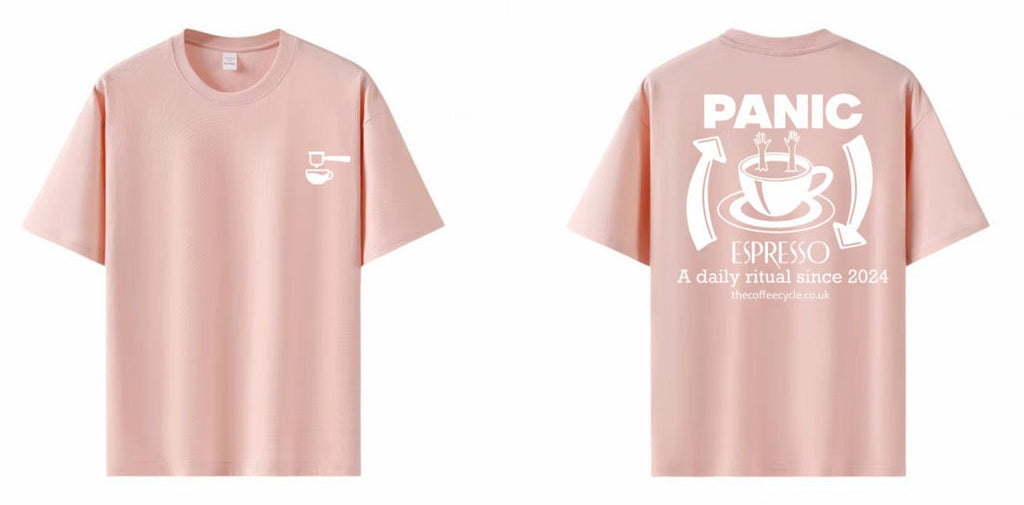 Panic Espresso T-shirt in blush pink