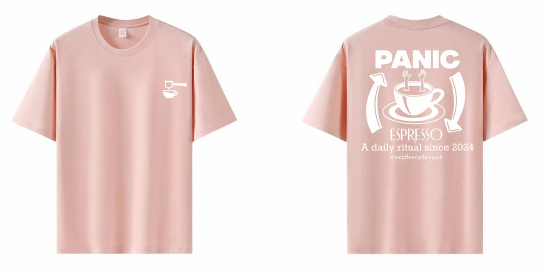 Panic Espresso T-shirt in blush pink