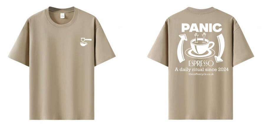 Panic Espresso T-shirt in sand